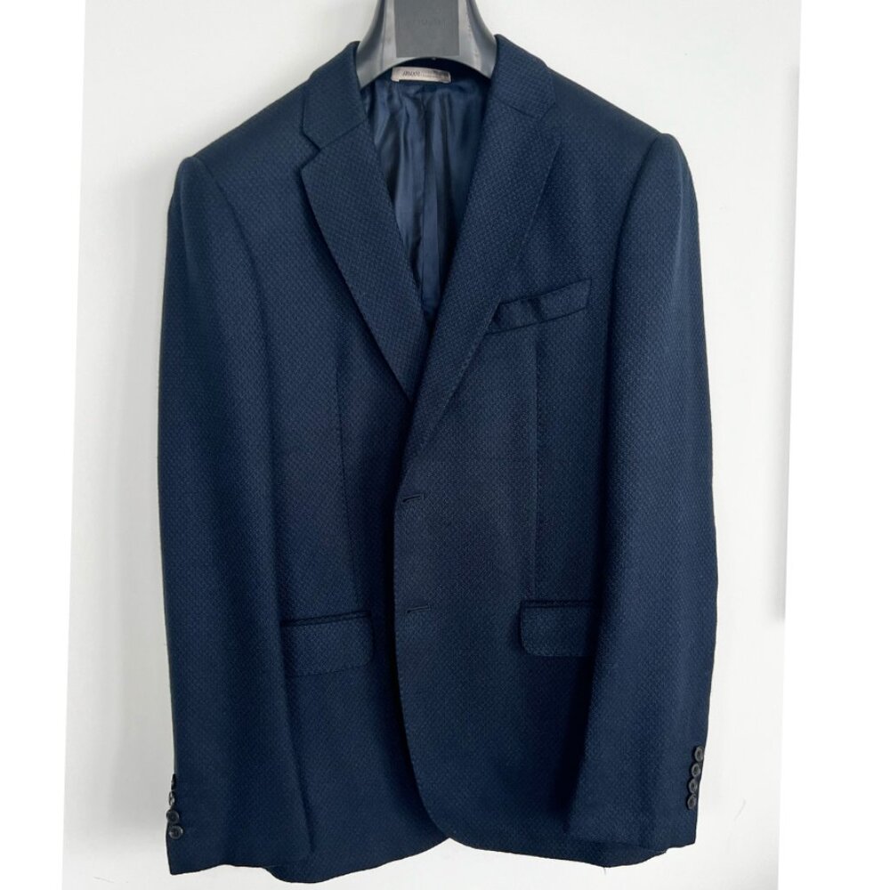 Armani Collezioni Navy Textured Sport Coat Blazer